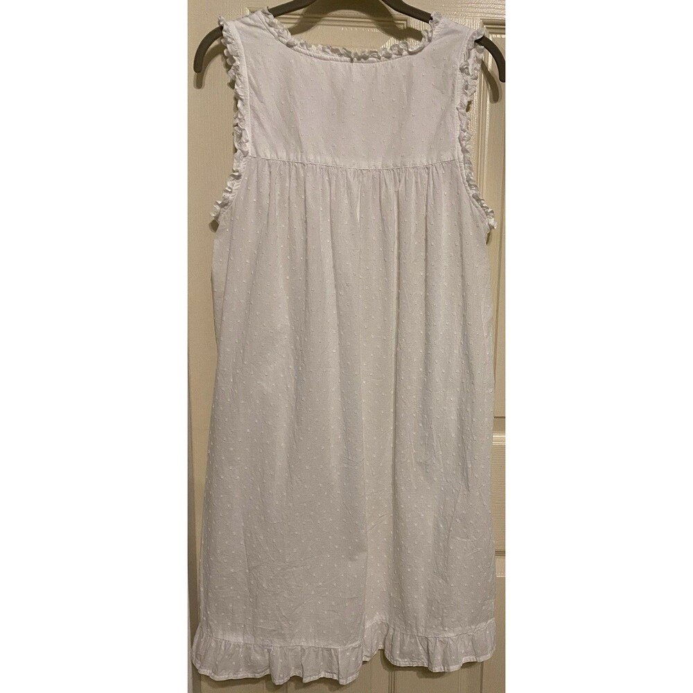 Adonna Sleepwear Nightgown Cotton Swiss Dot Sz M Cottagecore Prairie Romantic - Picture 3 of 15